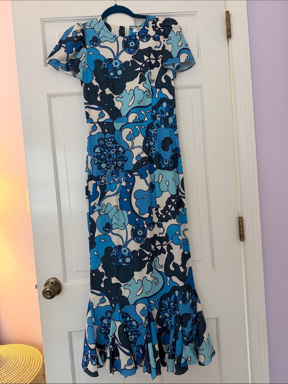 LA DoubleJ Blue Multi Floral Maxi Dress